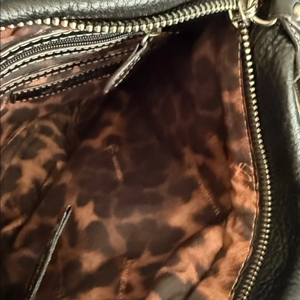 b. makowsky Black Leather Shoulder Bag with Silver Accents - Picture 5 of 5